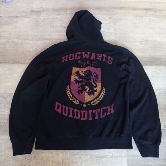 Harry Potter Gryffindor Black Full Zip Front Hoodie Jacket Size X-Large XL - Picture 6 of 7